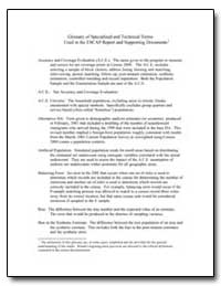 Glossary of Specialized and Technical Te... by U. S. Census Bureau Department