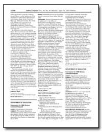 Department of Education Submission for O... by Tressler, John D.