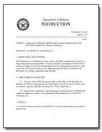 Application of Special Eligibility and C... by Department of Defense