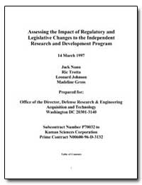 Assessing the Impact of Regulatory and L... by Nunn, Jack
