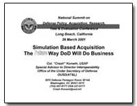 Simulation Based Acquisition the Way Dod... by Department of Defense