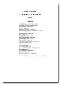Joszif Brodszkij Post Aetatem Nostram Ve... by 