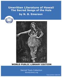 Unwritten Literature of Hawaii The Sacre... by Emerson, N. B.