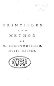 Abstract of a New Method of Teaching the... by Bemetzrieder, Anton