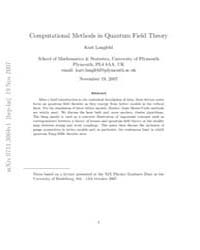 Computational Methods in Quantum Field T... by Langfeld, Kurt