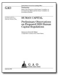 Human Capital Preliminary Observations o... by Walker, David M.