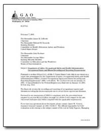Department of Labor, Occupational Safety... by Wannisky, Kathleen E.