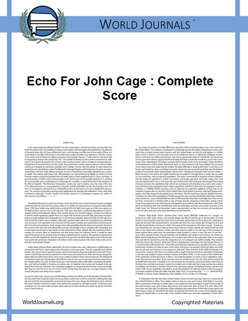 Echo for John Cage : Complete Score by Fuchs, Armin