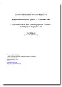 La Decentralisation Dans Certains Pays N... by Heald, David
